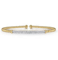 14K Gold Beaded Bujukan Collection Diamond Cuff Bracelet