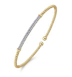 14K Gold Beaded Bujukan Collection Diamond Cuff Bracelet