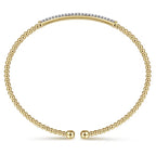 14K Gold Beaded Bujukan Collection Diamond Cuff Bracelet