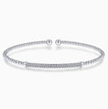 14K White Gold Bar Beaded Bujukan Cuff Bracelet