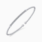 14K White Gold Bar Beaded Bujukan Cuff Bracelet