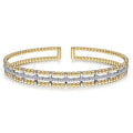Two-Tone 14K Yellow & White Gold Beaded Bujukan Diamond Bracelet