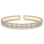 Two-Tone 14K Yellow & White Gold Beaded Bujukan Diamond Bracelet