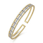 Two-Tone 14K Yellow & White Gold Beaded Bujukan Diamond Bracelet