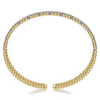 Two-Tone 14K Yellow & White Gold Beaded Bujukan Diamond Bracelet