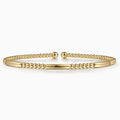 14K Yellow Gold Beaded Bujukan Cuff Bracelet