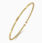 14K Yellow Gold Beaded Bujukan Cuff Bracelet