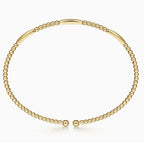 14K Yellow Gold Beaded Bujukan Cuff Bracelet