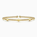 14K Yellow Gold Beaded Bujukan Pyramid Station Cuff Bracelet