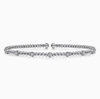 14K White Gold Diamond Beaded Bujukan Cuff Bracelet