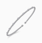 14K White Gold Diamond Beaded Bujukan Cuff Bracelet