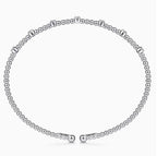 14K White Gold Diamond Beaded Bujukan Cuff Bracelet