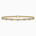Two Tone 14K Yellow & White Gold Diamond Beaded Bujukan Cuff Bracelet