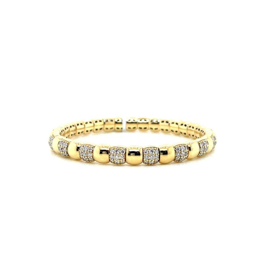 14K Yellow Gold Diamond Stretch Bracelet