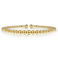 14K Yellow Gold Beaded Cuff Bracelet