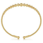 14K Yellow Gold Beaded Cuff Bracelet