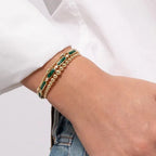 14K Yellow Gold Beaded Cuff Bracelet