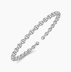 14K White Gold Beaded Bujukan Cuff Bracelet