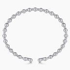 14K White Gold Beaded Bujukan Cuff Bracelet