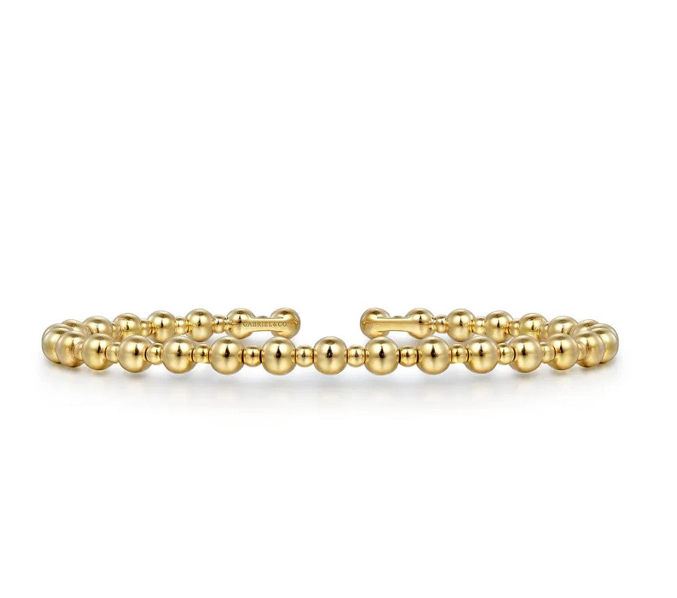14K Gold Beaded Bujukan Cuff Bracelet