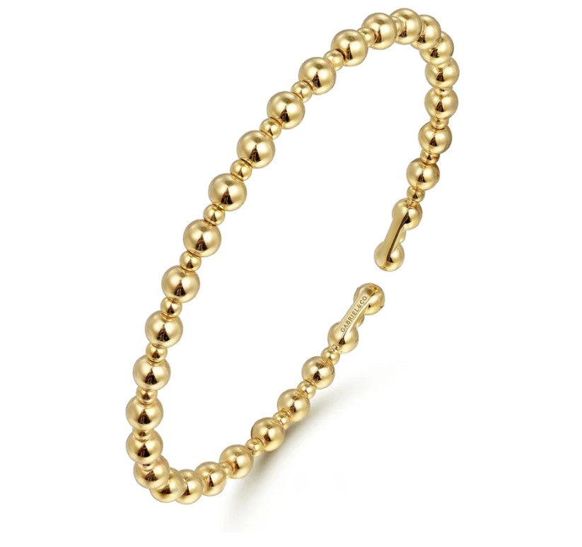 14K Gold Beaded Bujukan Cuff Bracelet