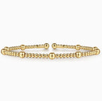 14K Yellow Gold Beaded Bujukan Cuff Bracelet
