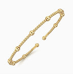 14K Yellow Gold Beaded Bujukan Cuff Bracelet