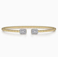 14K Yellow Gold Bujukan Beaded Diamond Cuff Bracelet
