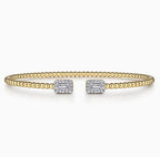 14K Yellow Gold Bujukan Beaded Diamond Cuff Bracelet
