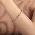 Two-Tone 14K Yellow & White Gold Beaded Bujukan Cuff Diamond Bracelet