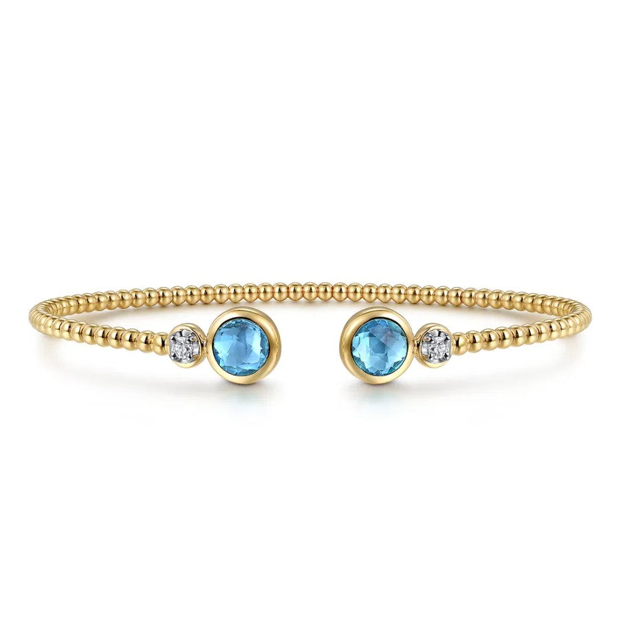 14K Yellow Gold Bujukan Open Cuff Bracelet