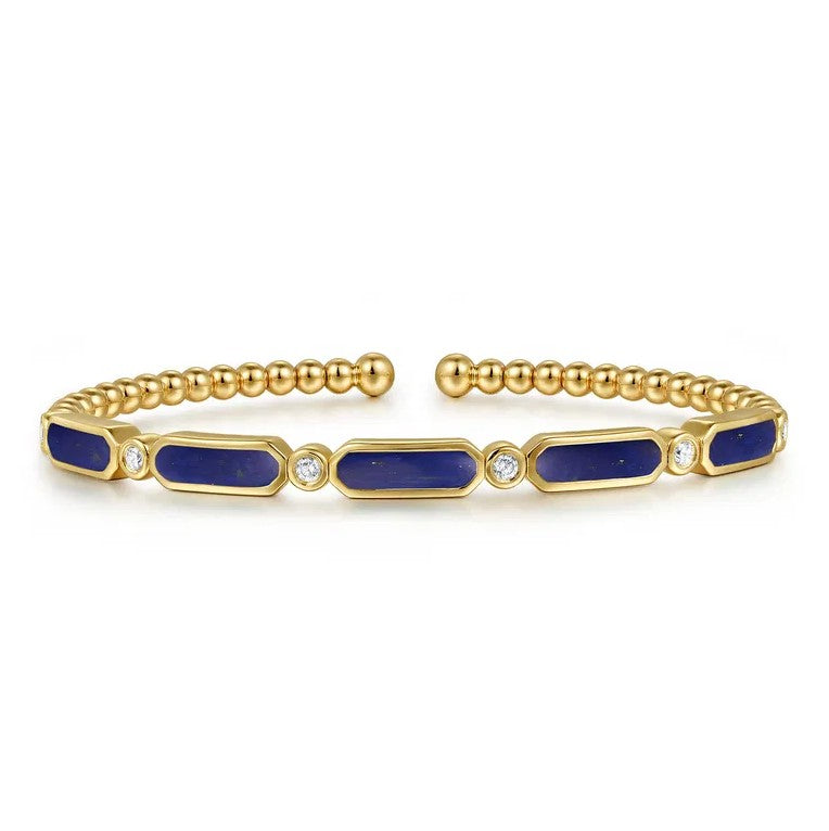 14K Gold Malachite Bujukan Cuff Bracelet