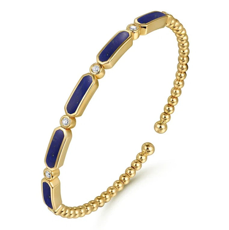 14K Gold Malachite Bujukan Cuff Bracelet