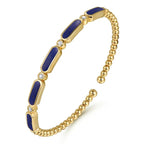 14K Gold Malachite Bujukan Cuff Bracelet