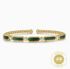 14K Gold Malachite Bujukan Cuff Bracelet