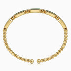 14K Gold Malachite Bujukan Cuff Bracelet