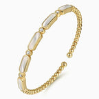 14K Gold Mother of Pearl Bujukan Cuff Bracelet