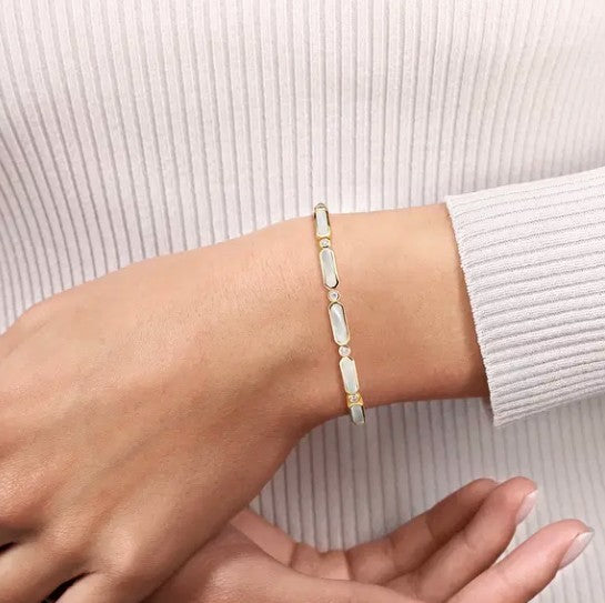 14K Gold Mother of Pearl Bujukan Cuff Bracelet