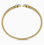 14K Yellow Gold Beaded Bujukan Diamond Cuff Bracelet