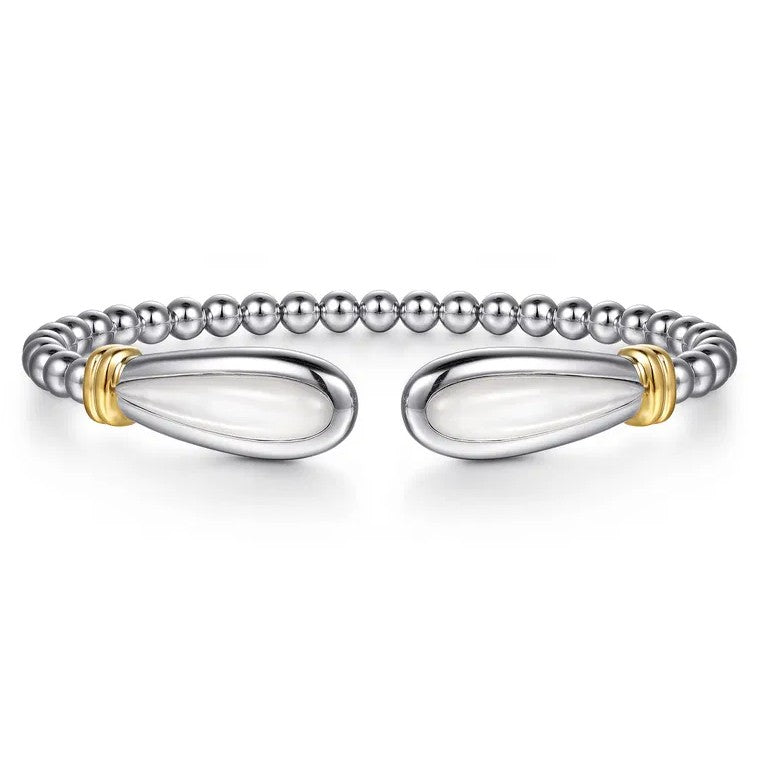 Sterling Silver & 14K Yellow Gold Bujukan Cuff Bracelet with Mother-of-Pearl