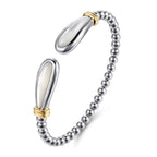 Sterling Silver & 14K Yellow Gold Bujukan Cuff Bracelet with Mother-of-Pearl