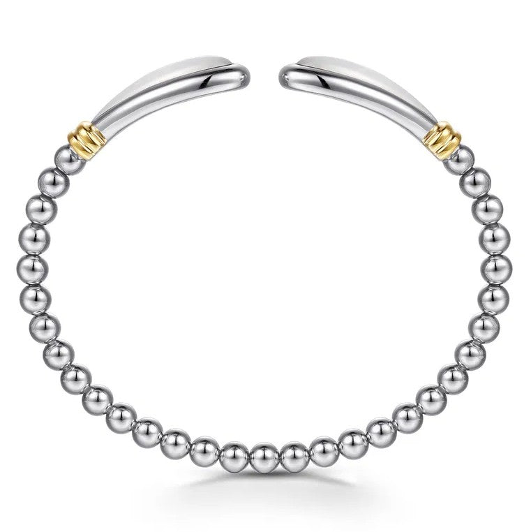 Sterling Silver & 14K Yellow Gold Bujukan Cuff Bracelet with Mother-of-Pearl