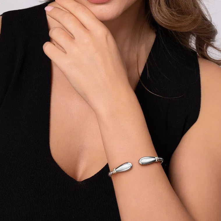 Sterling Silver & 14K Yellow Gold Bujukan Cuff Bracelet with Mother-of-Pearl