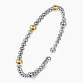 Sterling Silver & 14K Yellow Gold Station Accent Bujukan Cuff Bracelet