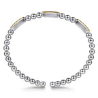 Sterling Silver & 14K Yellow Gold Bujukan Station Bar Cuff Bracelet