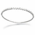 14K White Gold Flex Diamond Baguette Bangle Bracelet