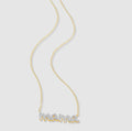 14K Yellow Gold Plated "mama" Necklace with Round Lab Created Diamonds