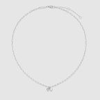 Sterling Silver Pearl & Lab-Created Diamond Paperclip Necklace