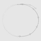Sterling Silver Pearl & Bezel Set Lab-Created Diamond Station Necklace