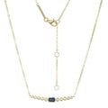 14K Gold Plated Lab-Created Emerald Cut Sapphire & Diamond Bar Necklace